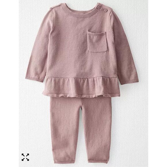 Little Planet by Carters Baby Girl 18 Months Organic Cotton Sweater Knit Top & B - Picture 1 of 7